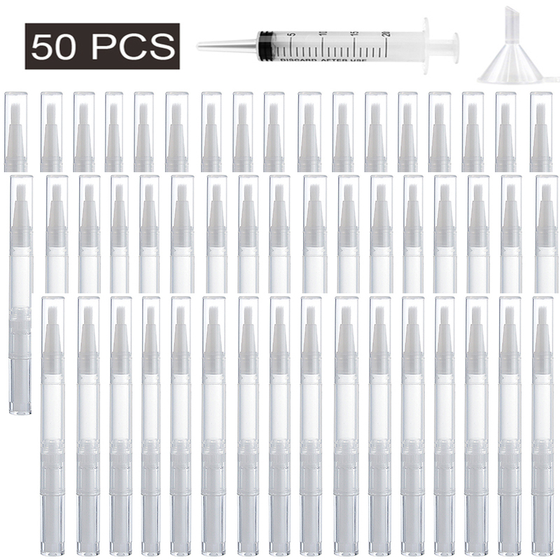 Hot Sell 3ML Empty Nail Oil Pen with Brush Transparent Twist Pens Clear Cuticle Oil Pen Cosmetic Container Pen Lip Gloss Tubes