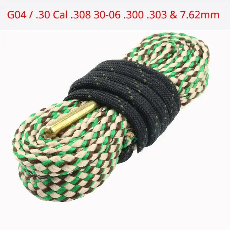 Gun Barrel Wipe Cleaning Rope Brush 3 Gauge .308 Cal .223 Cal Hunting Rifle Pistol Airsoft Shotgun Cleaner Cleaning Accessories