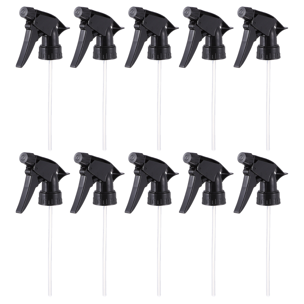 10Pcs Black Adjustable Spray Nozzle Mist Sprayer Head For 400 Neck Bottles Watering Plant Tool Replacement Trigger Sprayer