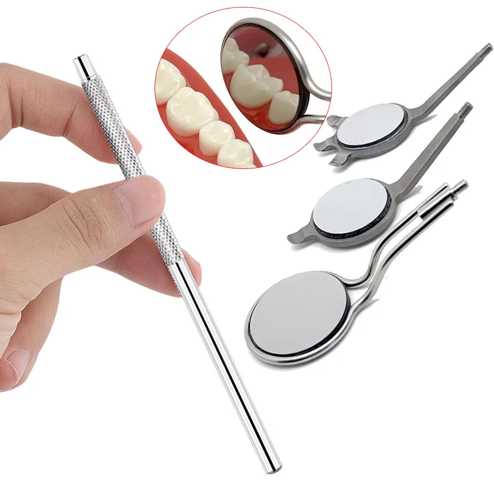 Dental Mouth Mirror Handle Double-Sided Dental Mouth Mirror with Handle High Quality Anti-Fog Rhodium Oral Mirrors