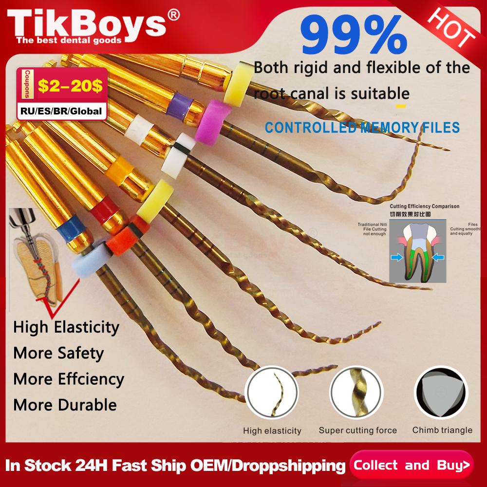 SX-F3 6Pcs/Box 25MM Heat-Treated Rotary Nickel Titanium Endo Files Remarkable Anti-Breakage Strength Root Canal Preparation Niti