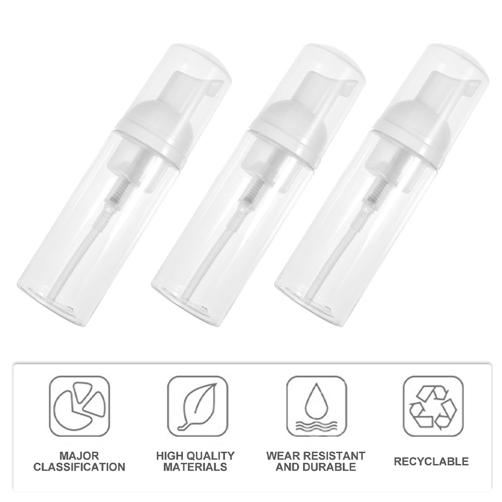 12pcs Foaming Bottle Pump Set Transparent 50ml Refillable Leakproof Empty Foam Containers Travel Dispenser for Shampoo Soap