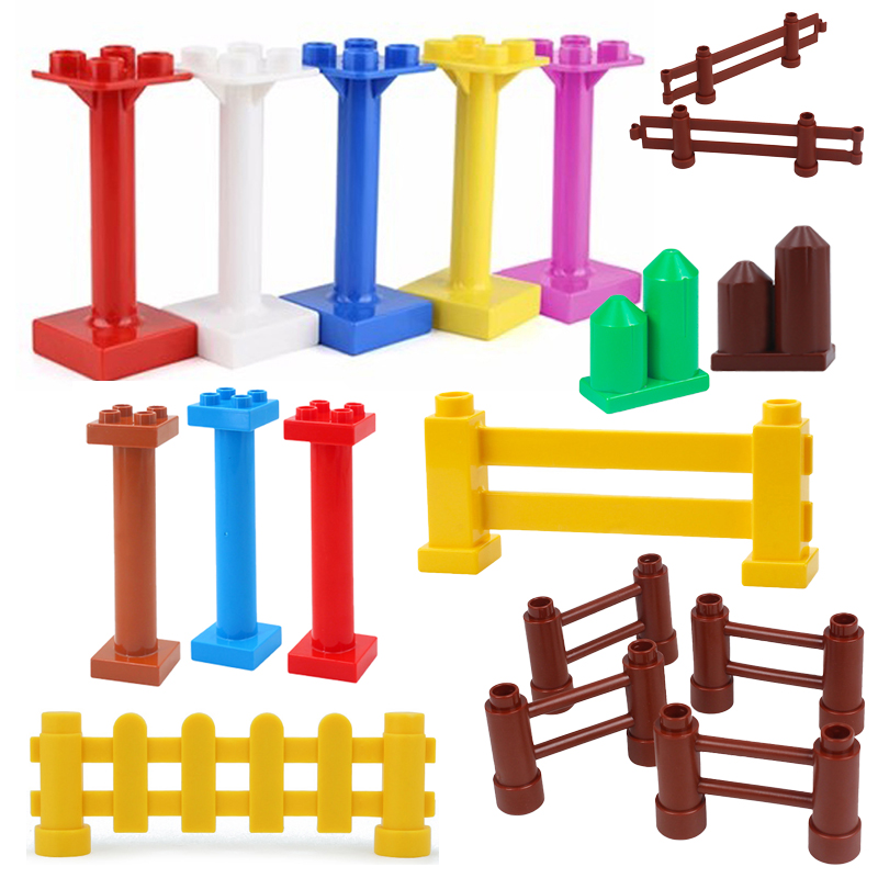 Big Building Blocks Accessory DIY Fence Post  Compatible Large Bricks Scene Expansion Toys Children Assemble Girl Kids Gift