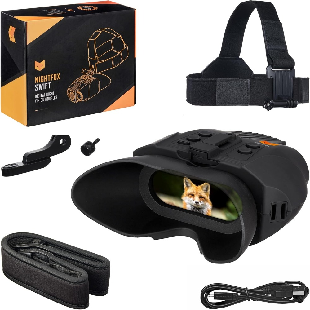 USB rechargeable night Vision goggles - Headwear, wide field of view, 1x magnification, near infrared binoculars for adults