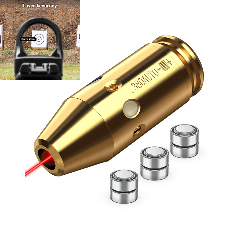 MidTen Bore Sight Laser 380AUTO Red Laser Boresighter Zeroing Bore Sighting Laser with 6pcs Batteries For Hunting Outdoor