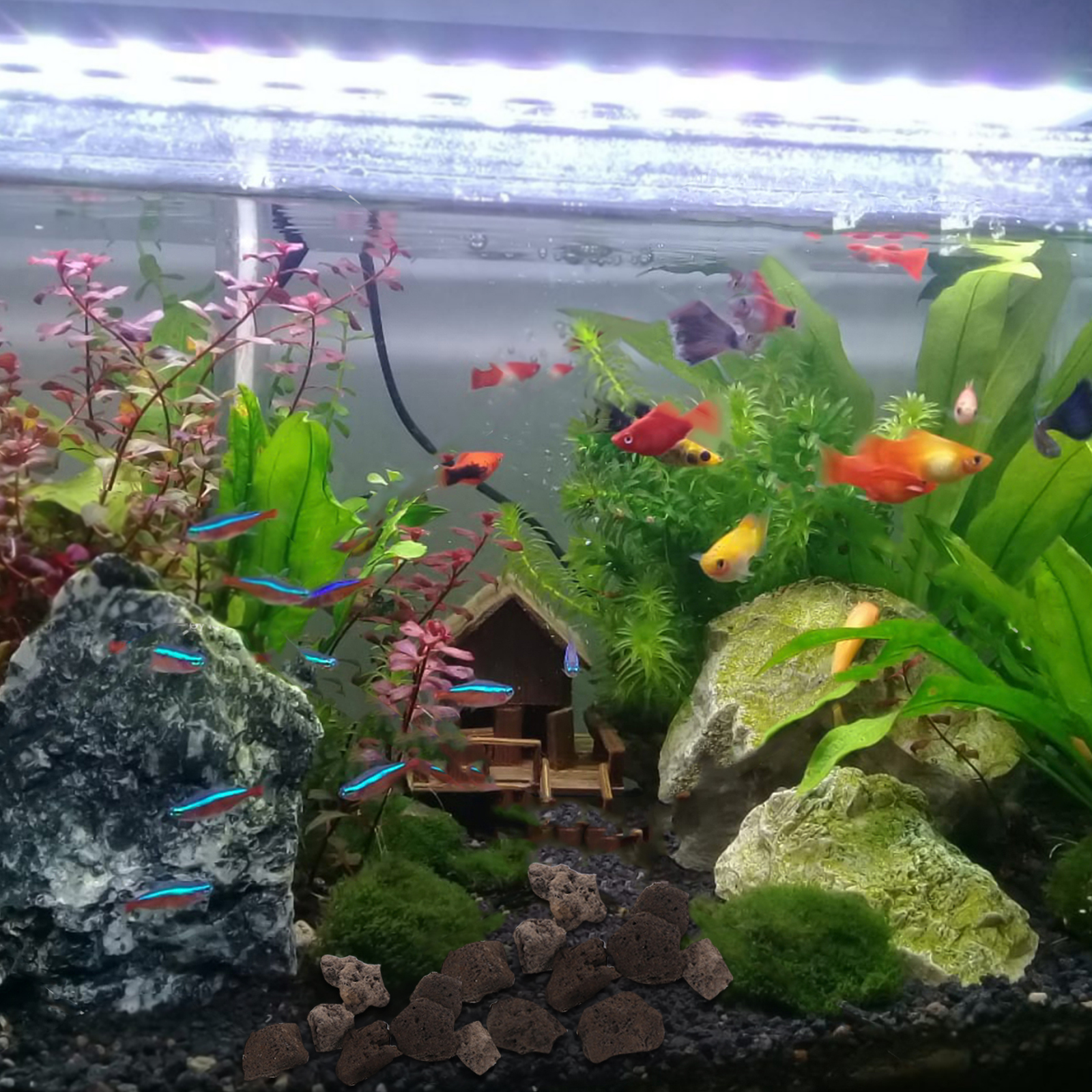 Aquarium Sand Fish Tank Decorations Decorative Rocks Stones Aromatherapy Natural Volcanic Lava