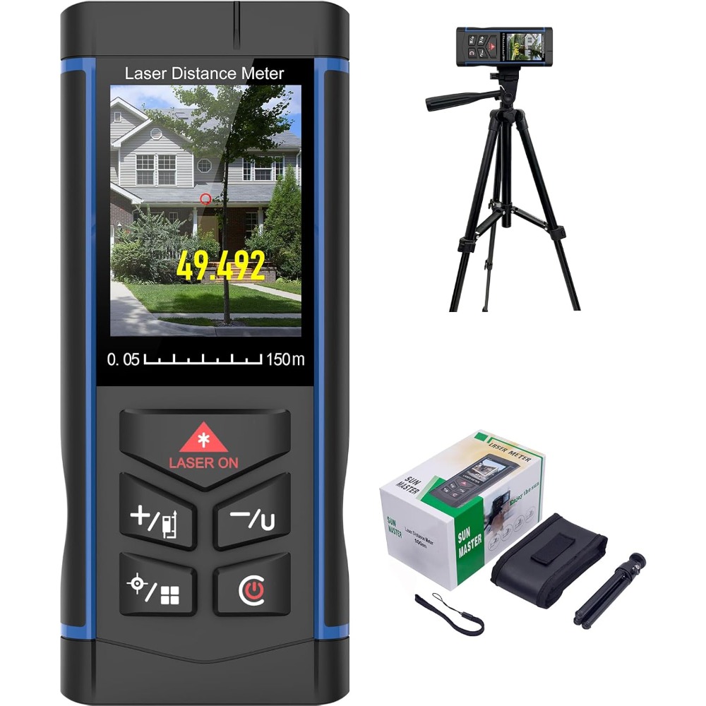 Laser measurement with 6X camera, ±2mm accuracy, electronic level, real-time Angle, outdoor and indoor laser rangefinder area