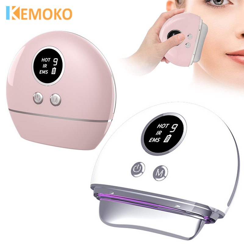 Electric Guasha Scraper Board Face Microcurrent Massager Wrinkle Facial Lift Device Massage Plate FaceLifting Firming Skin Care