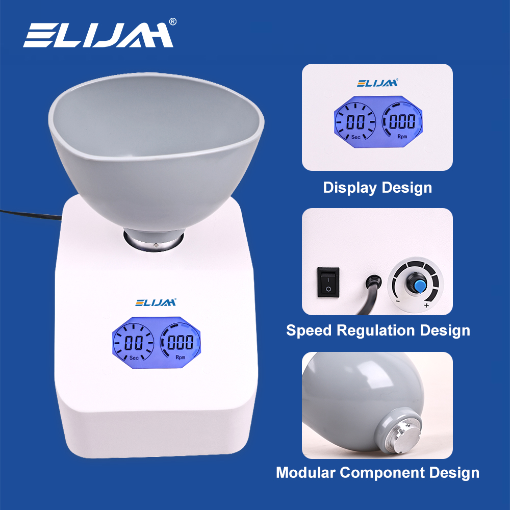 ELIJAH Dental Impression Material Mixer Dentistry Alginate Gypsum Powder Molding Material Mixing Machine Dentist Lab Equipment