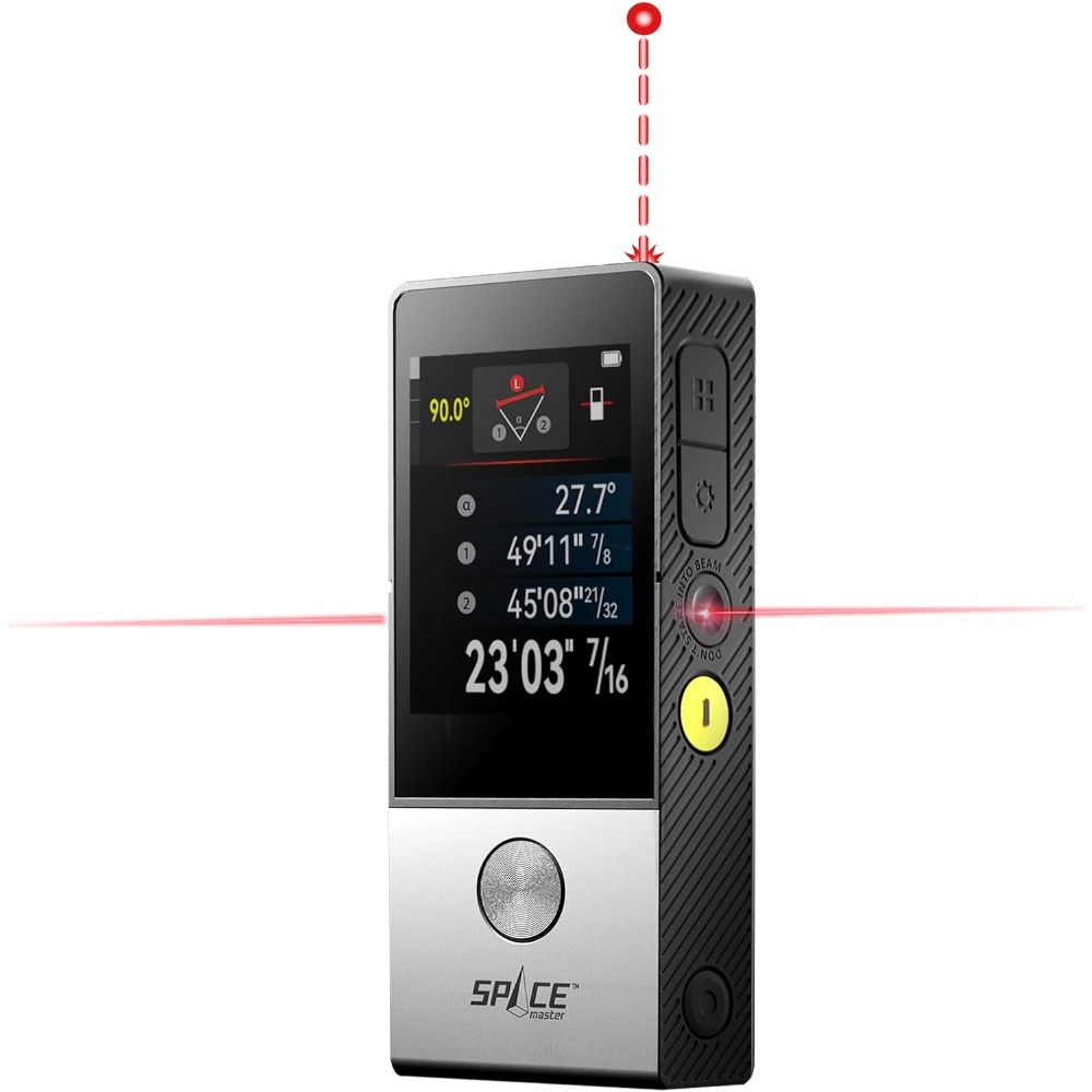 Laser measuring tool with visual alignment indicator, professional laser measuring tool, real-time Angle display