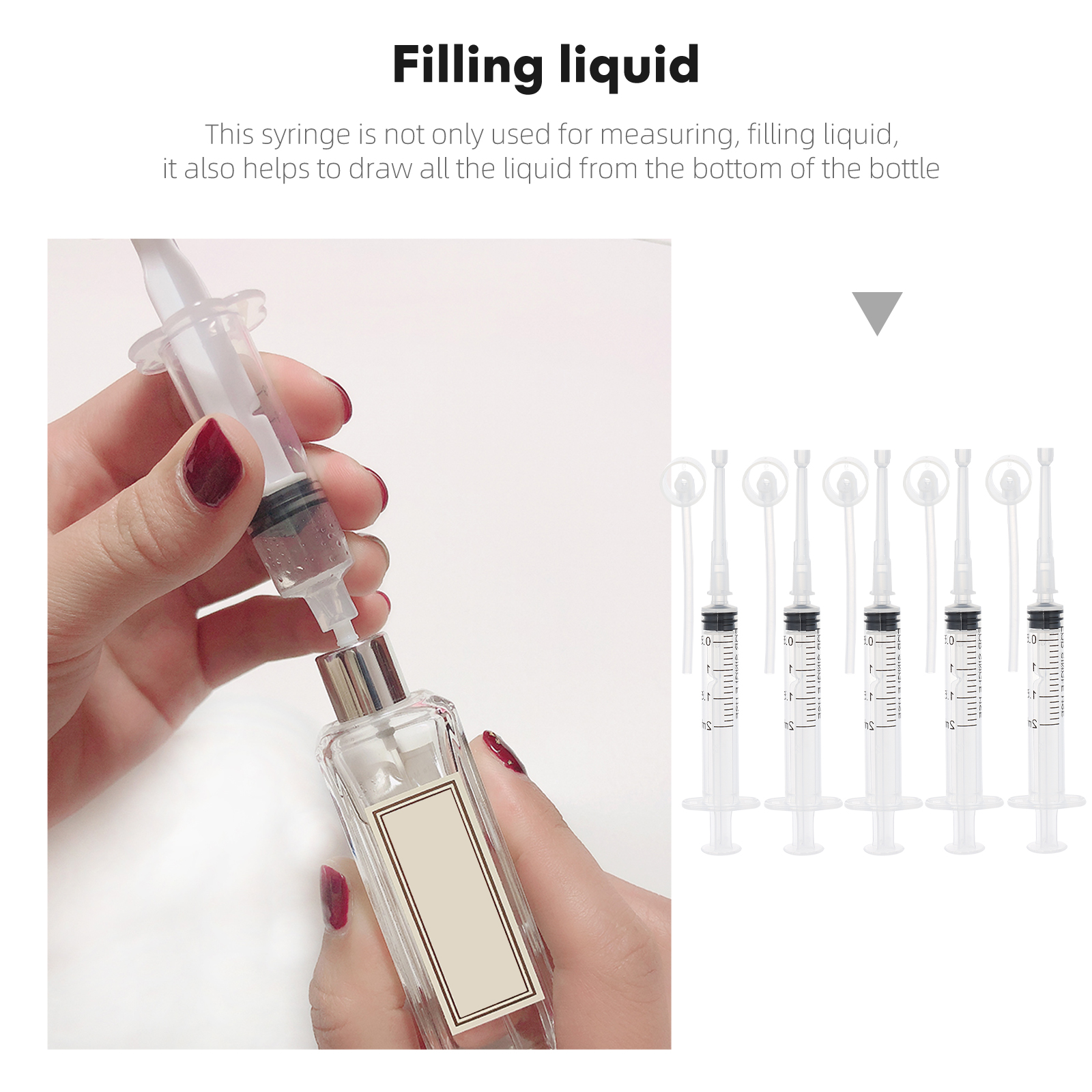 Perfume Extraction Pump Head Tool White Travel Refill Dispenser Kit Syringe Without Needle Liquid Transfer Laboratory Experiment