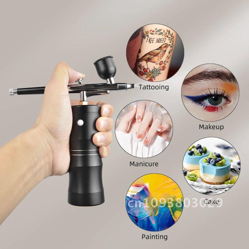 Nail Airbrush Air Compressor Cake Skin Craft Coloring Hair Spray Gun Hydrating Dyeing Water Makeup Nano Painting Tattoo Sprayer