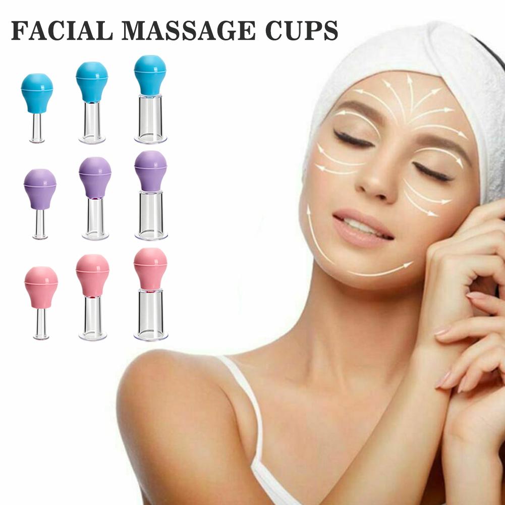Silicone Facial Massage Cups Rubber Vacuum Cupping Cellulite Jar Cups Pvc Face Skin Massager Anti Body Lifting Skin Scrapin U2S7