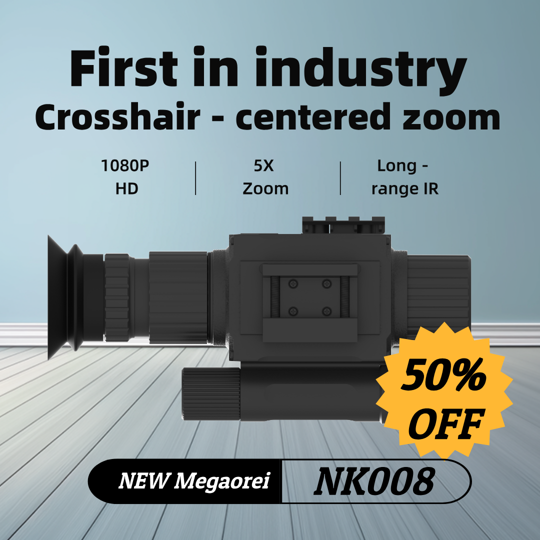 ​​2025 Megaorei NK008 Night Vision: 5X Zoom, 850/940nm IR, 4 Lenses, 1080P HD, 20mm Rail, Shockproof​​ (127 chars)
