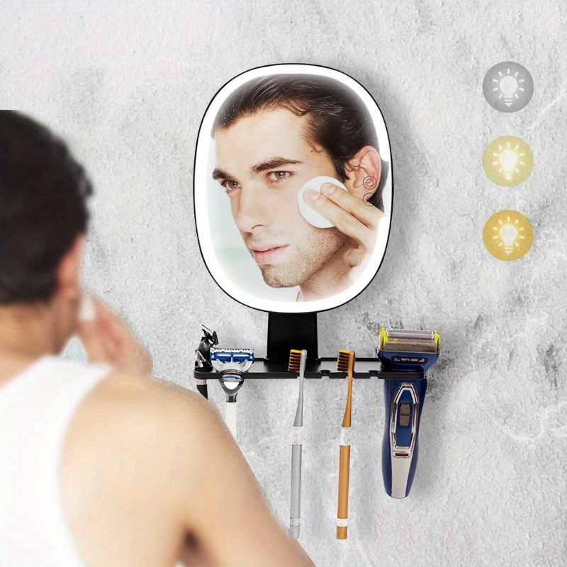 RadiantLED Lighted Makeup & Shaving Mirror - Wall Mounted, Anti-Fog, Ideal for Effortless Beauty in Shower or Bath - Sturdy Desi