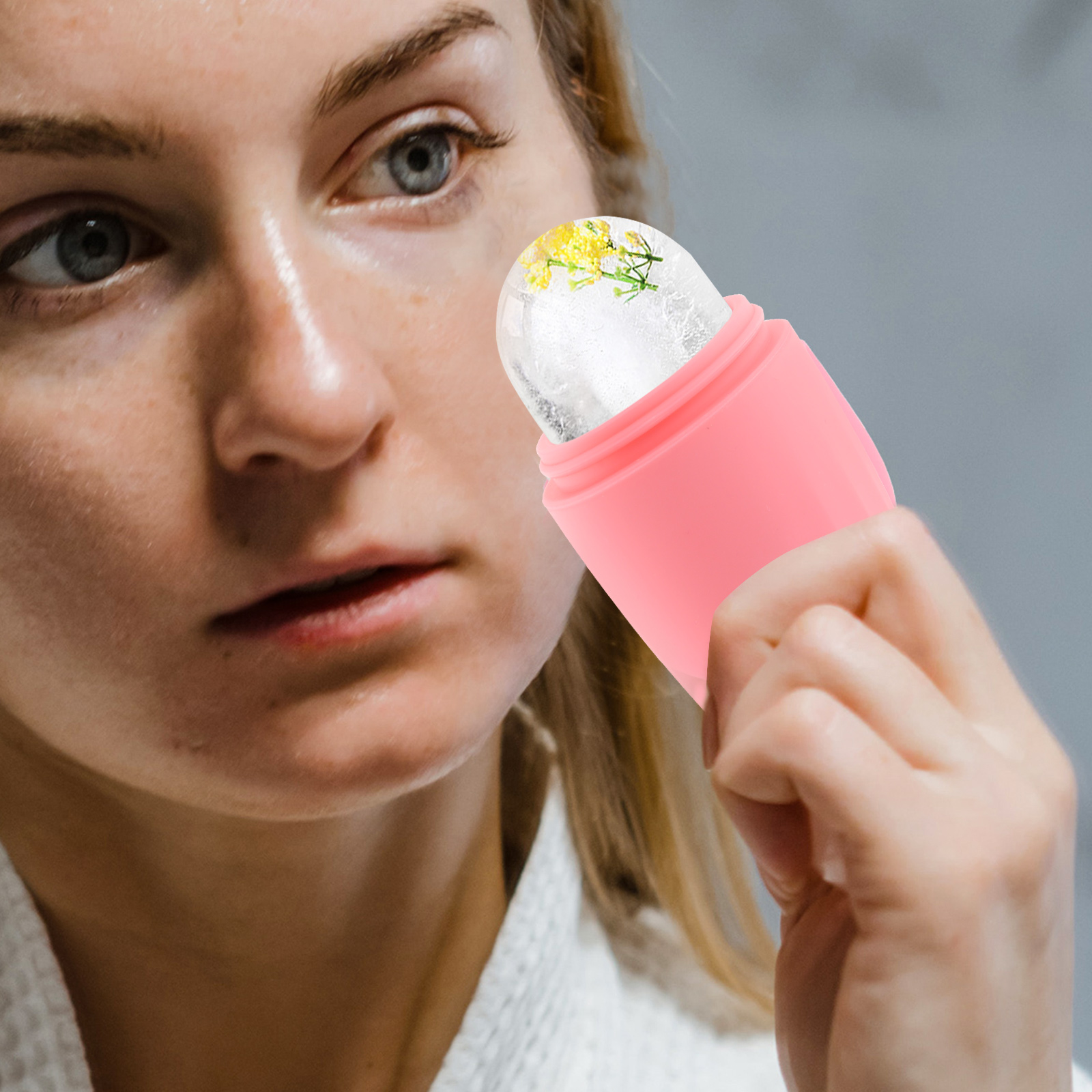 Face Skin Care Shrink Pores Facial Silica Gel Rollers for Women Cold