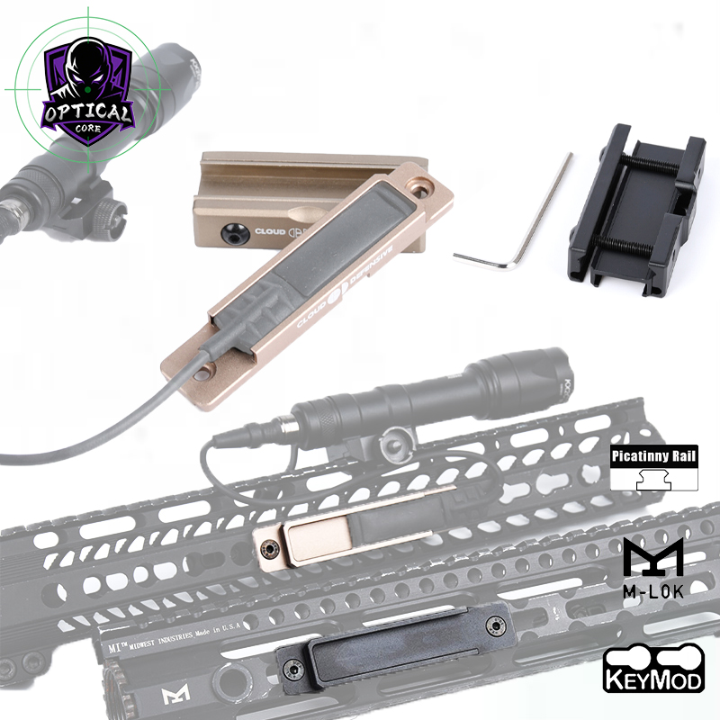 Mlok Keymod Rail Mount Surefir M600 M300 Airsoft Weapon Scout Light Flashlight DBAL ST07 Pressure Pad Switch Airsoft Accessories