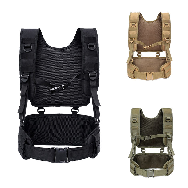 Military Tactical Vest With Waist Belt Harness Outdoor Training Combat Body Armor Hunting Vest Paintball Airsoft Chest Rig Vest