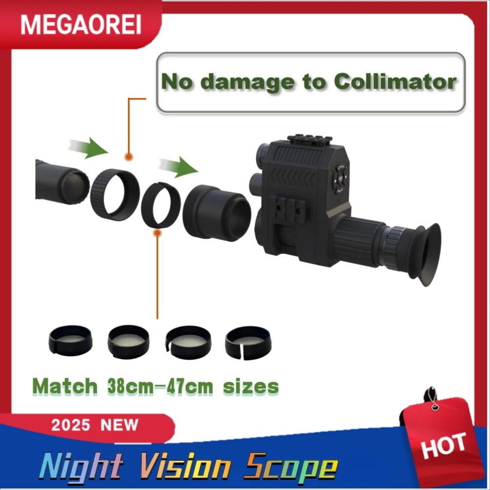 Portable Laser IR Telescope Night Hunting Camera Camera Monocular Hunting 1080P 5X AI ZOOM 2025 Innovation! Megaorei NK007