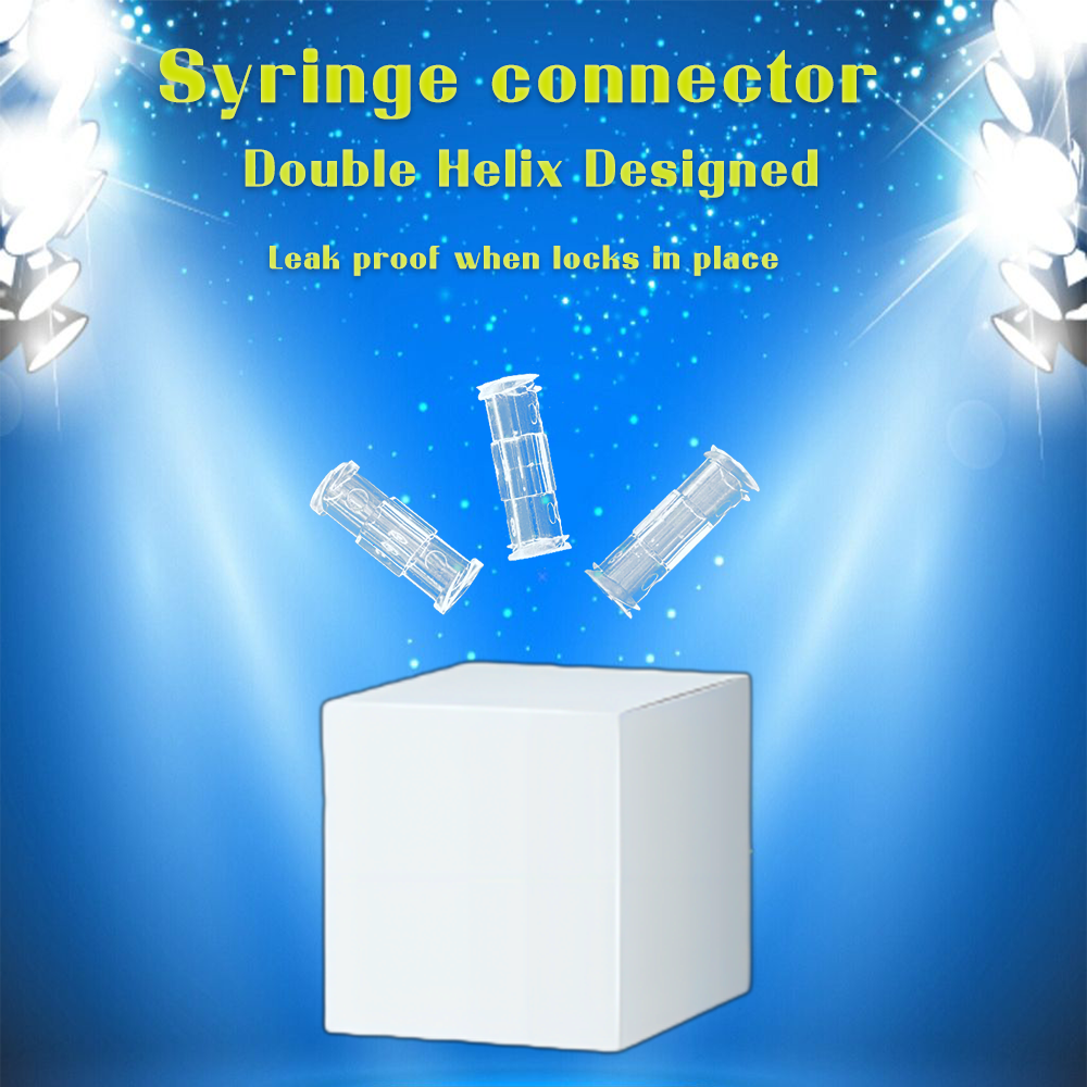 Ruhr thread syringe connector, suitable for sterile environments, transparent bidirectional connector for syringes