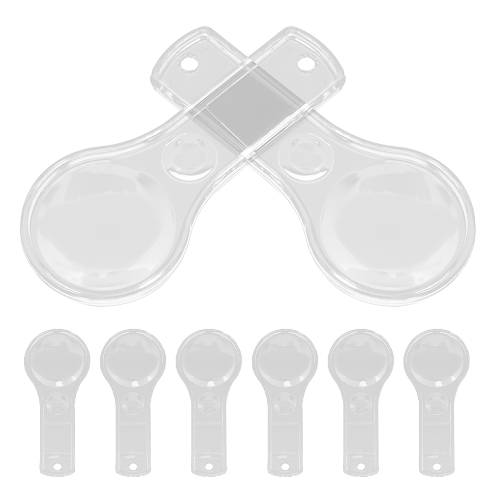 8pcs Magnifying Glass Portable Reading Portable Magnifier Magnifier Flat Lens Elderly Classroom Document Observation