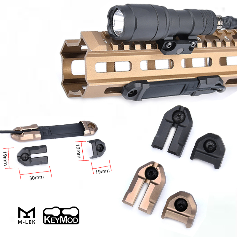 WADSN Tactical Tail Pressure Remote Switch Slot M-LOK KEYMOD Rail Mount Metal Mini Parts For Airsoft M300 M600 Search Flashlight