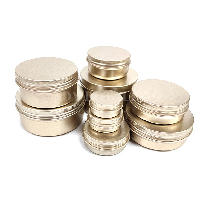 Wholesale 5ml-250ml Double-sided Frosted Gold Aluminum Box Cream Cosmetics Accessories Metal Thread Split Aluminum Can