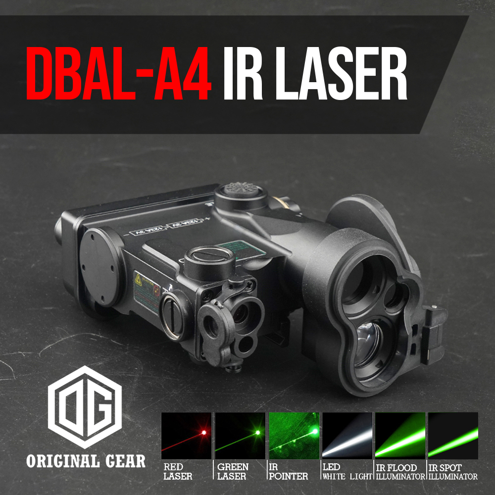 Dual Beam Aiming Laser DBAL-A4 Tactical LASER Dbal A4  with Infrared Spot/Flood Illuminator/tactical Light/Green Laser