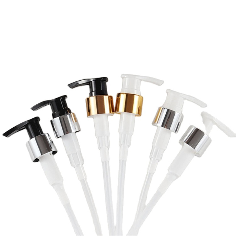 10Pcs 24 410 Gold Silver Aluminium Lotion Transfer Pump Lid Shampoo Foundation Dispenser for Plastic Bottles Treatment Pump 24mm