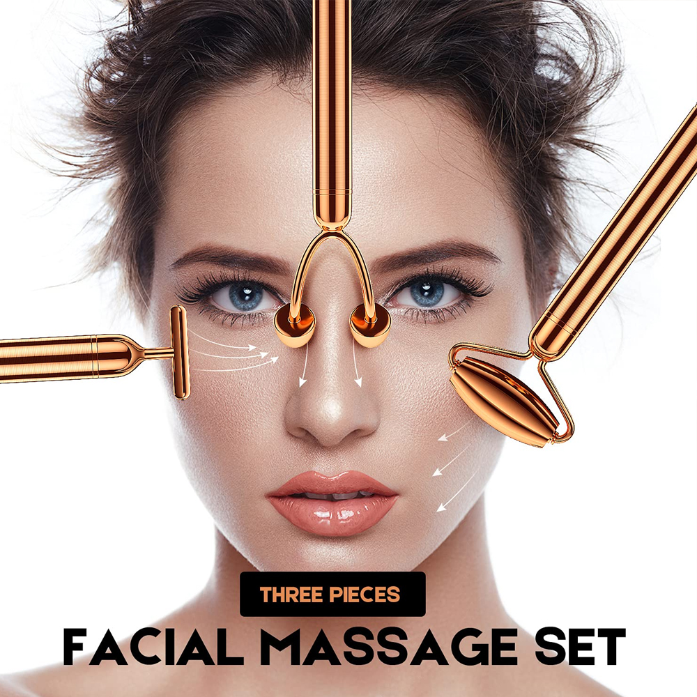 Electric Skin Care Wand Face Roller Massager Kit for Arm Eye Nose Neck Massager Beauty Tools to Reduce Wrinkles &amp; Dark Circles