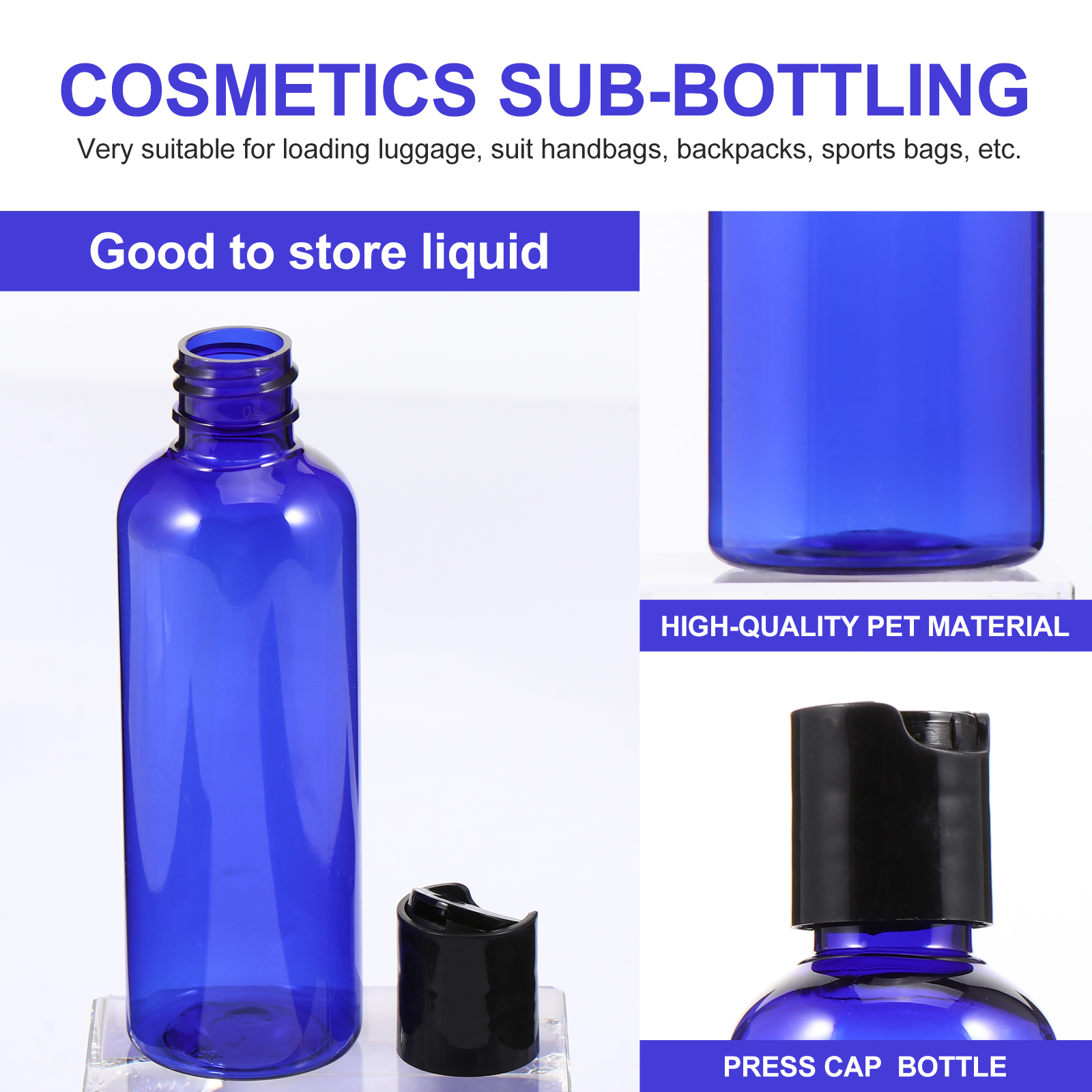 Portable Travel Container Refillable Lotion Bottles Empty Shampoo Toiletries Containers Lightweight Appropriate Size Suitcase H