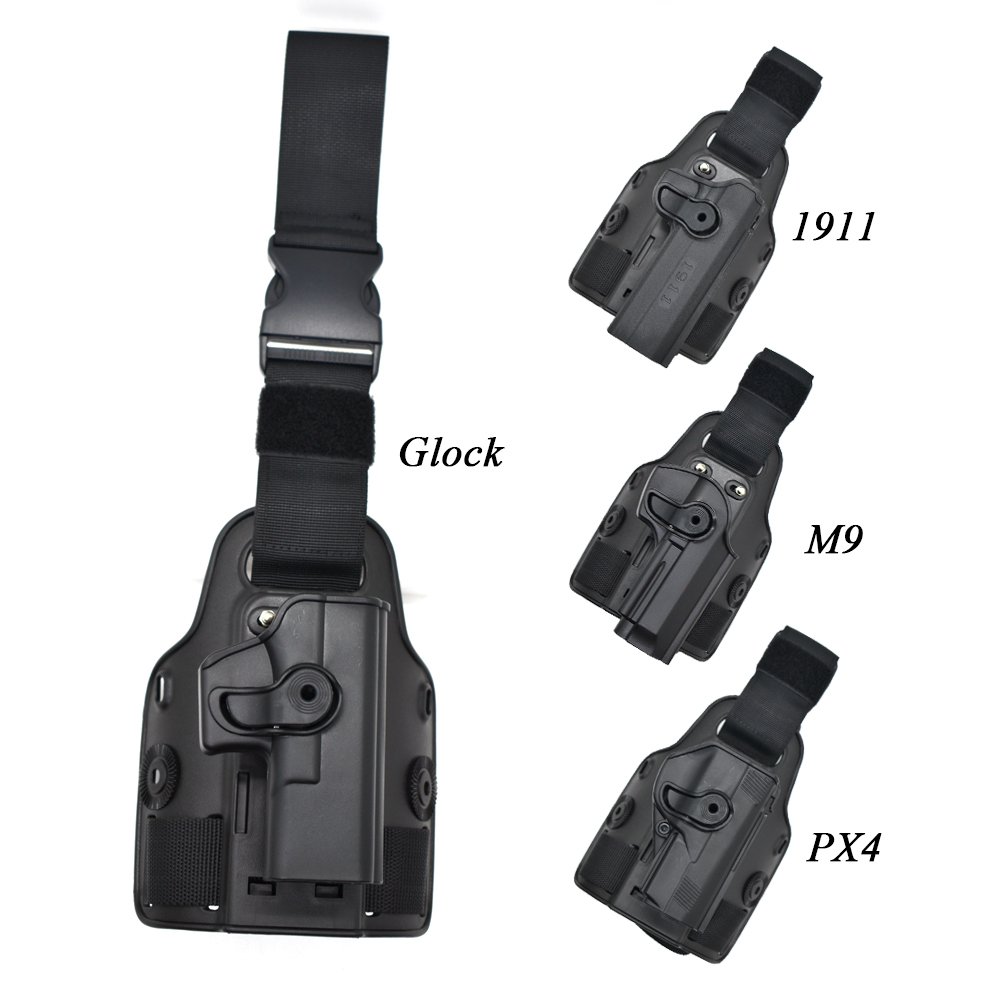 Hunting Drop Leg Gun Holster Tactical Pistol Thigh Leg Holster Case For G 17 19 Colt 1911 Beretta M9 PX4 Storm