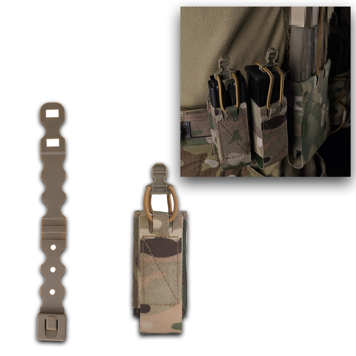 Tactical MOLLE Magazine Bag, Multifunctional Small Elastic Storage Bag, Suitable for Airsoft Paintball Shooting, Hunting, Etc