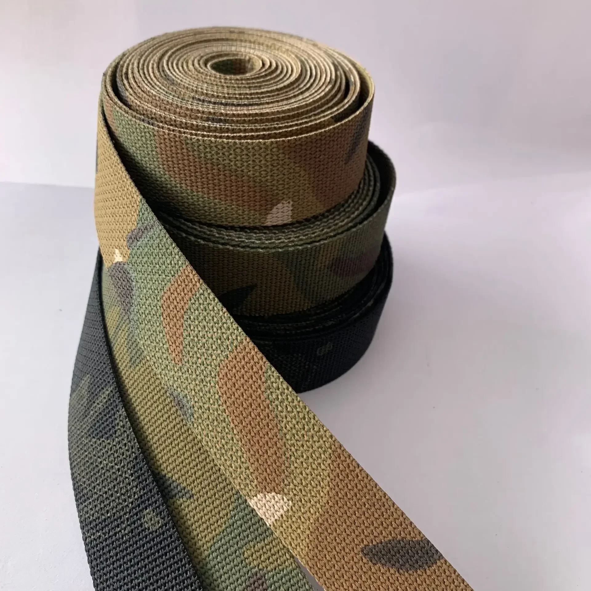 1m Long 2.5 3.8 5cm Width MC Multicam Black Camouflage Webbing Non-elastic Edging Strips Bag Luggage Belt Fabric Accessory