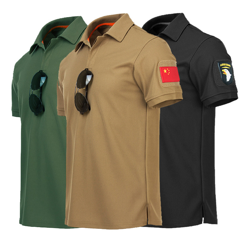 Men&#039;s Short Sleeve Tactical Polo Shirt Quick Dry Summer Pullover Shirt Sports Tennis Camping Hiking Climbing Hunting T-shirts