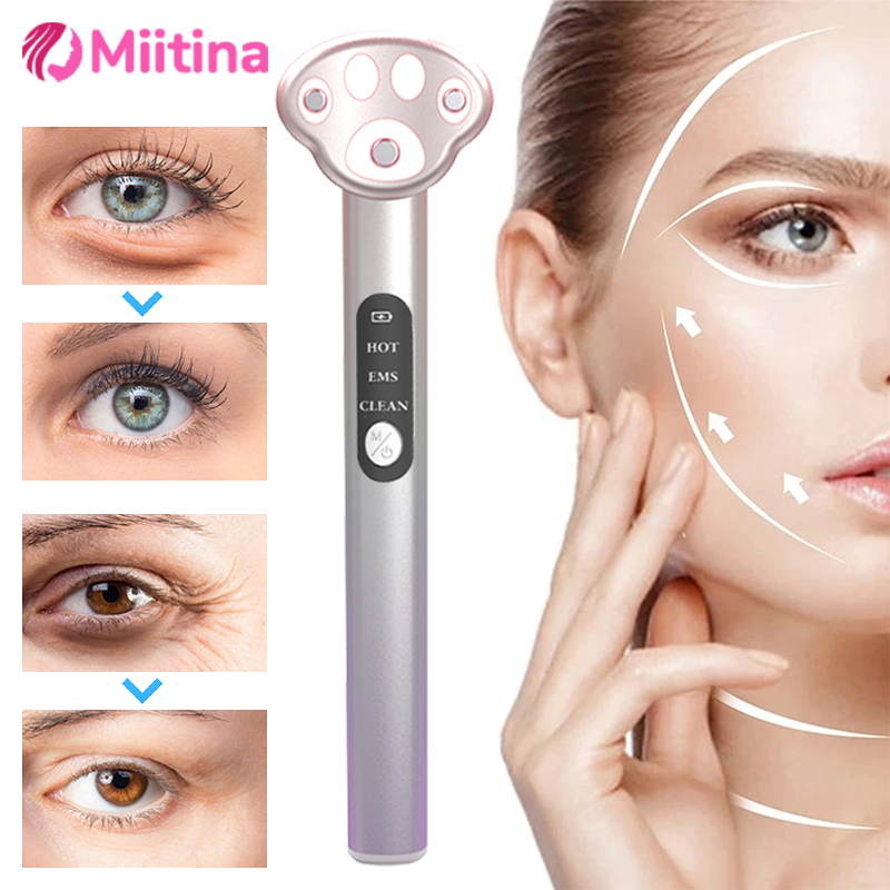 7 In 1 EMS Red Light Therapy Facial Wand Skin Tightening Anti-Aging Microcurrent Wrinkle Reduction Remove Dark Circles Beauty