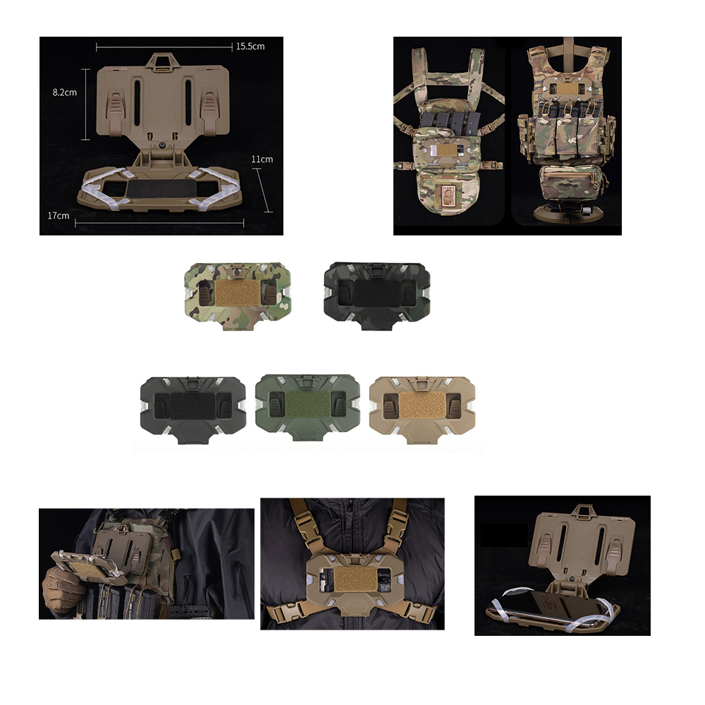 Hunting Outdoor Cycling Hiking Tactical MOLLE Folding Navigation Board CS Map Case Admin Panel Mobile Phone Holder Suitable