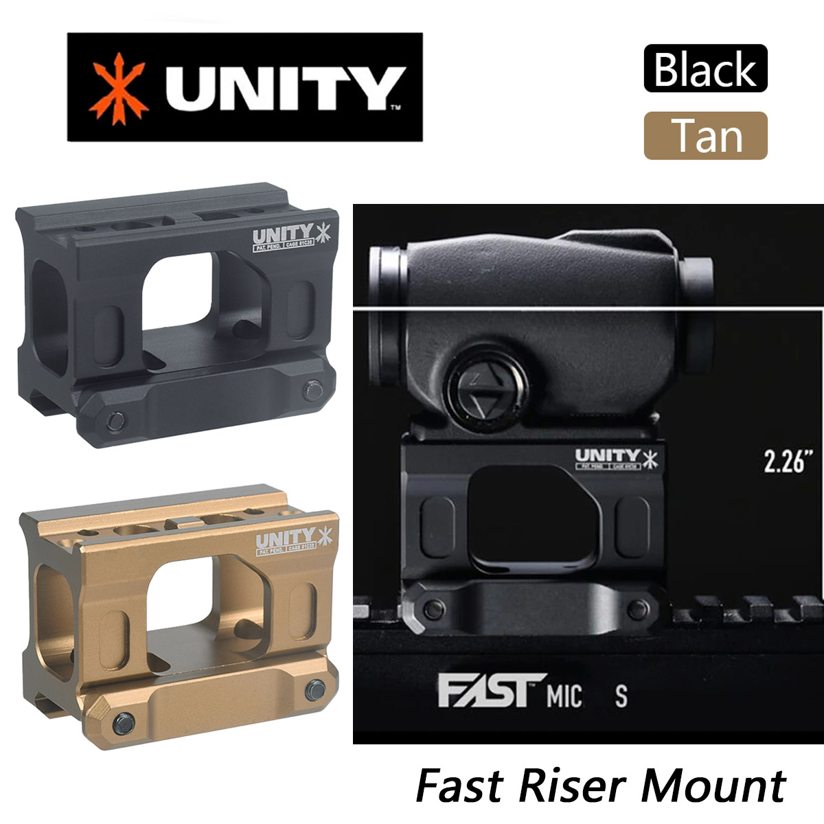 Tactical Fast Riser UNITY Mount For Airsoft T02 Red Dot Sight Scope Universal 2.26" Heightening Bracket Hunting Mounts