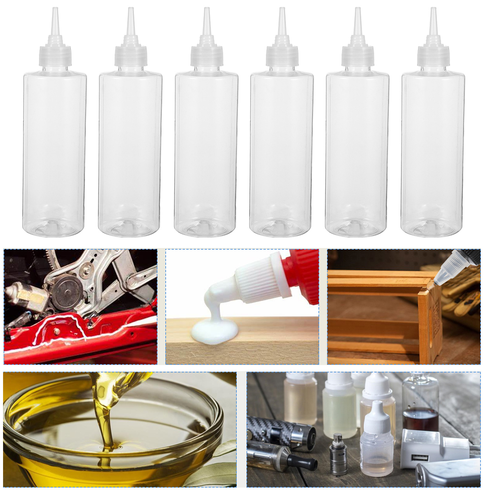 12pcs Squeeze Tip Bottles Transparent Travel Toiletry Containers Lightweight Leakproof Precision Nozzle Portable Plastic Shampoo