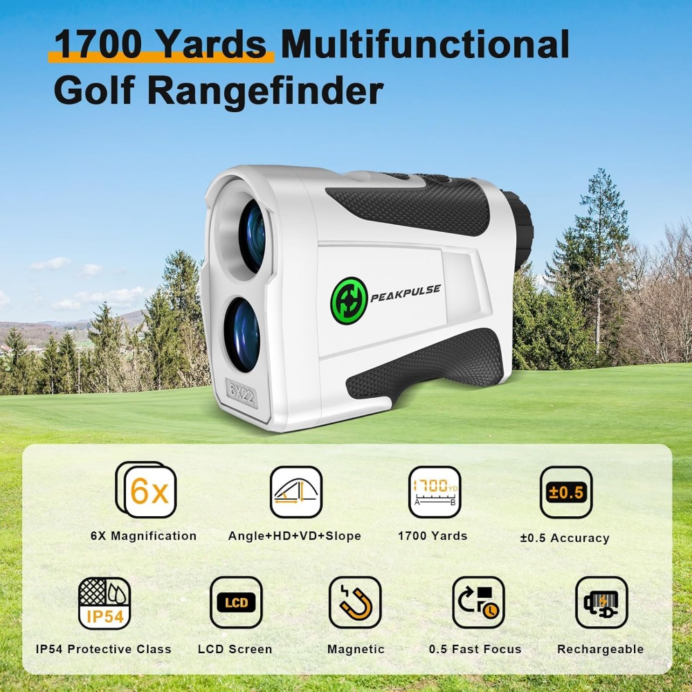 Golf Rangefinder Ramp magnetic Rechargeable 6x magnification Laser distance rangefinder flagpole locking vibration