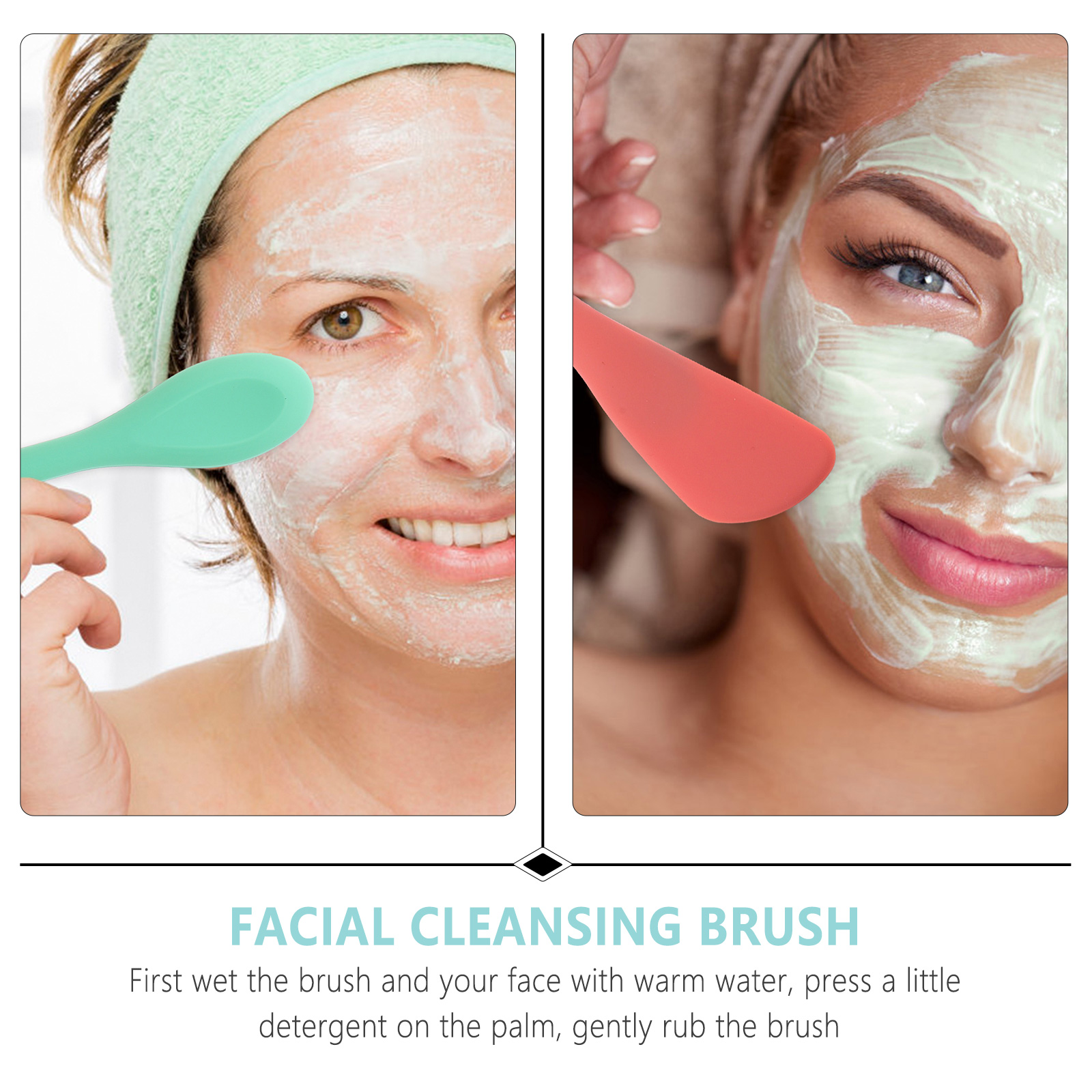 2 Pcs Double-head Cleansing Brush Manual Face Cleaner Cleaning Washing Facial Brushes for Scrub