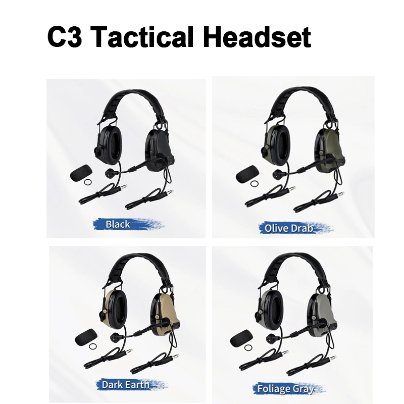 WADSN C3 Dual Communication Noise Canceling Pickup Tactical Hunting Hearing Protection Shooting C3 Tactical Headset