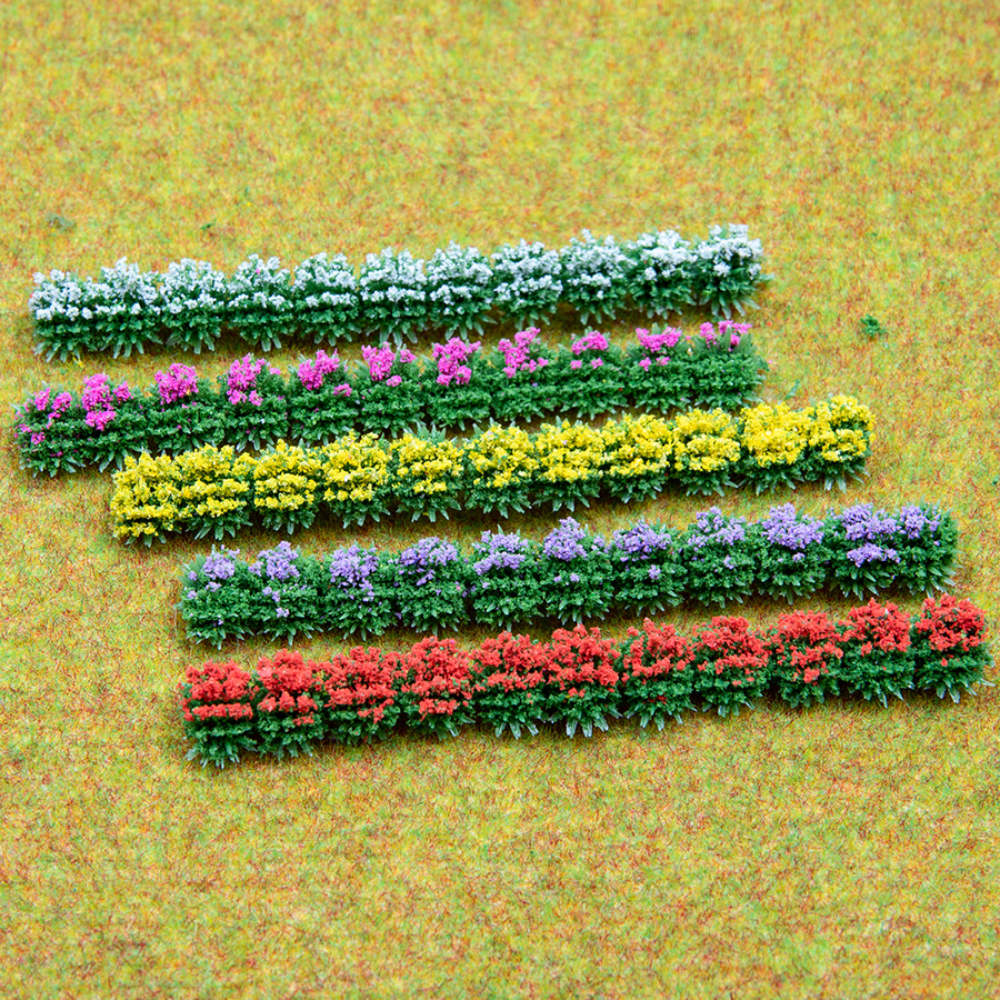 4pcs Simulation Miniture Flower Cluster Model Static Grass Tuft Landscape Garden Decoration DIY Building Sand Table Scene Layout