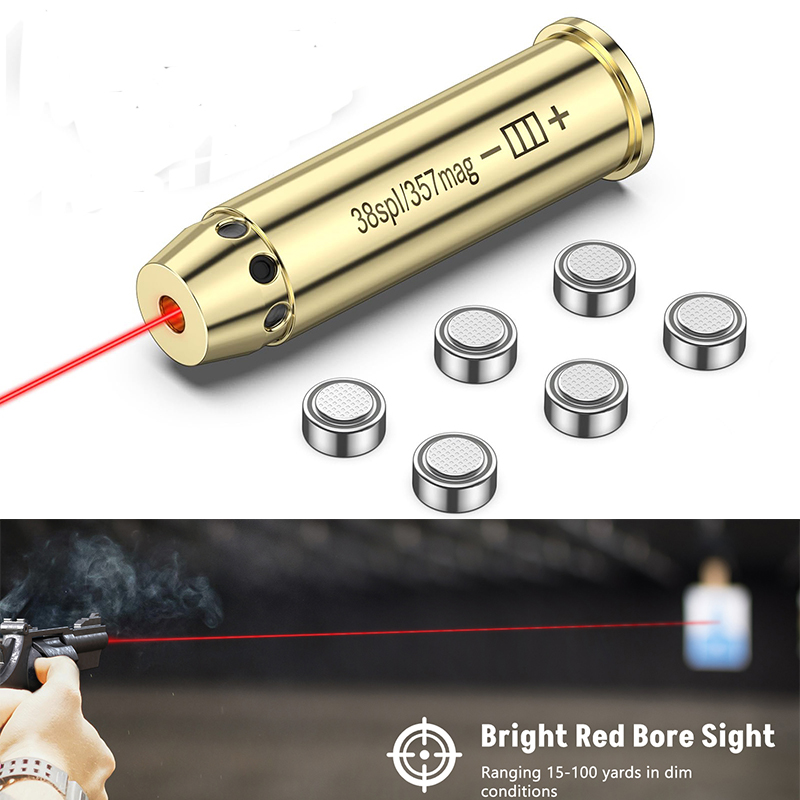 MidTen Bore Sight Laser Sighting for .38spl/.357mag Red Dot Boresighter with 2 Sets of Batteries Quick Zeroing For Outdoors