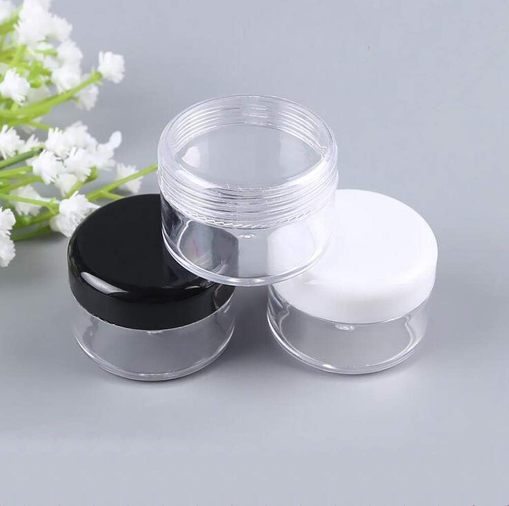 500Pcs Bulk Order 3g-20g Empty Jar Clear/Black/White Round Cream Bottle Tank Diamond Painting Crystal Bead Accessories Container