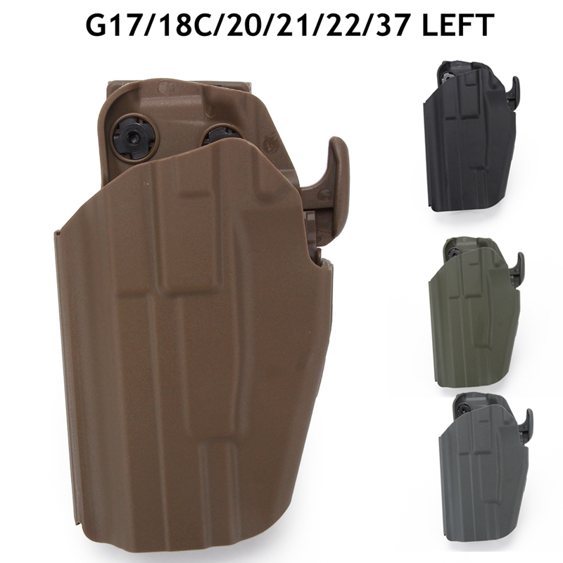 Left Gun Holster Tactical G 17 Pistol Holster Hunting Concealed Handgun Case Mag Pouch for G17/18C/20/21/22/37