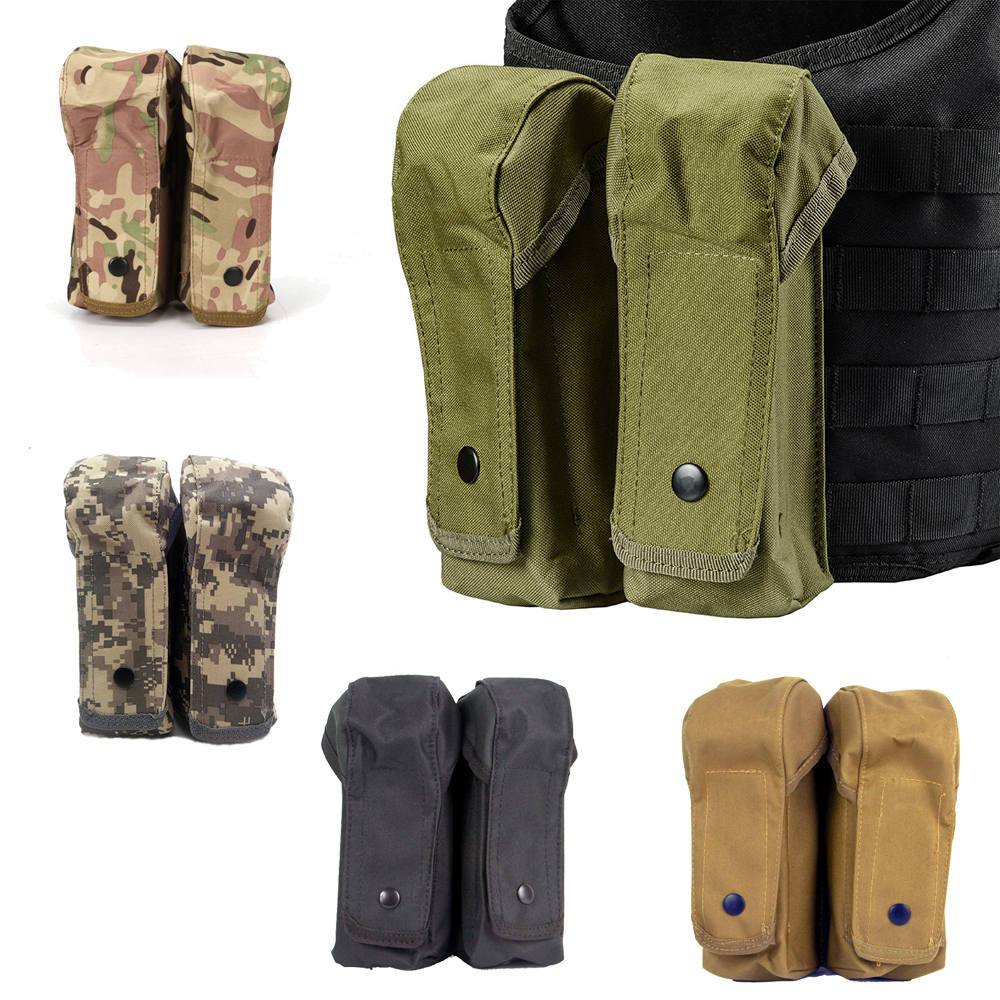 Airsoft Tactical AK Molle Double Magazine Pouch Accessories Waist Pack Bag Mag Holder Hunting Vest Paintball Tool Case