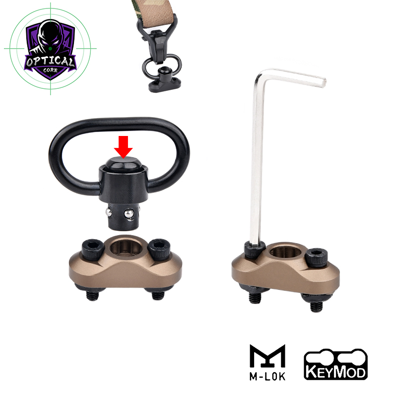 Tactical Gun Metal Strap Buckle BCM Series QD FAST Mount Rifle Sling Button Accessory Fit M-LOK KEYMOD System Rail Adapter