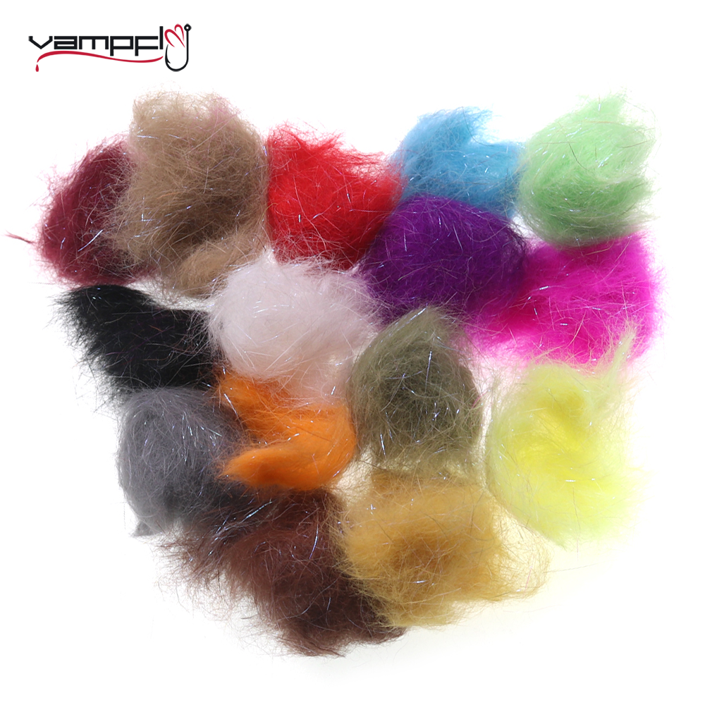 3g Hare's Hair Fiber Flash Rabbit Hair Ice Wing Dubbing Fly Tying Material For Nymph Scud Shrimp Trout Flies Fishing Lure Bait