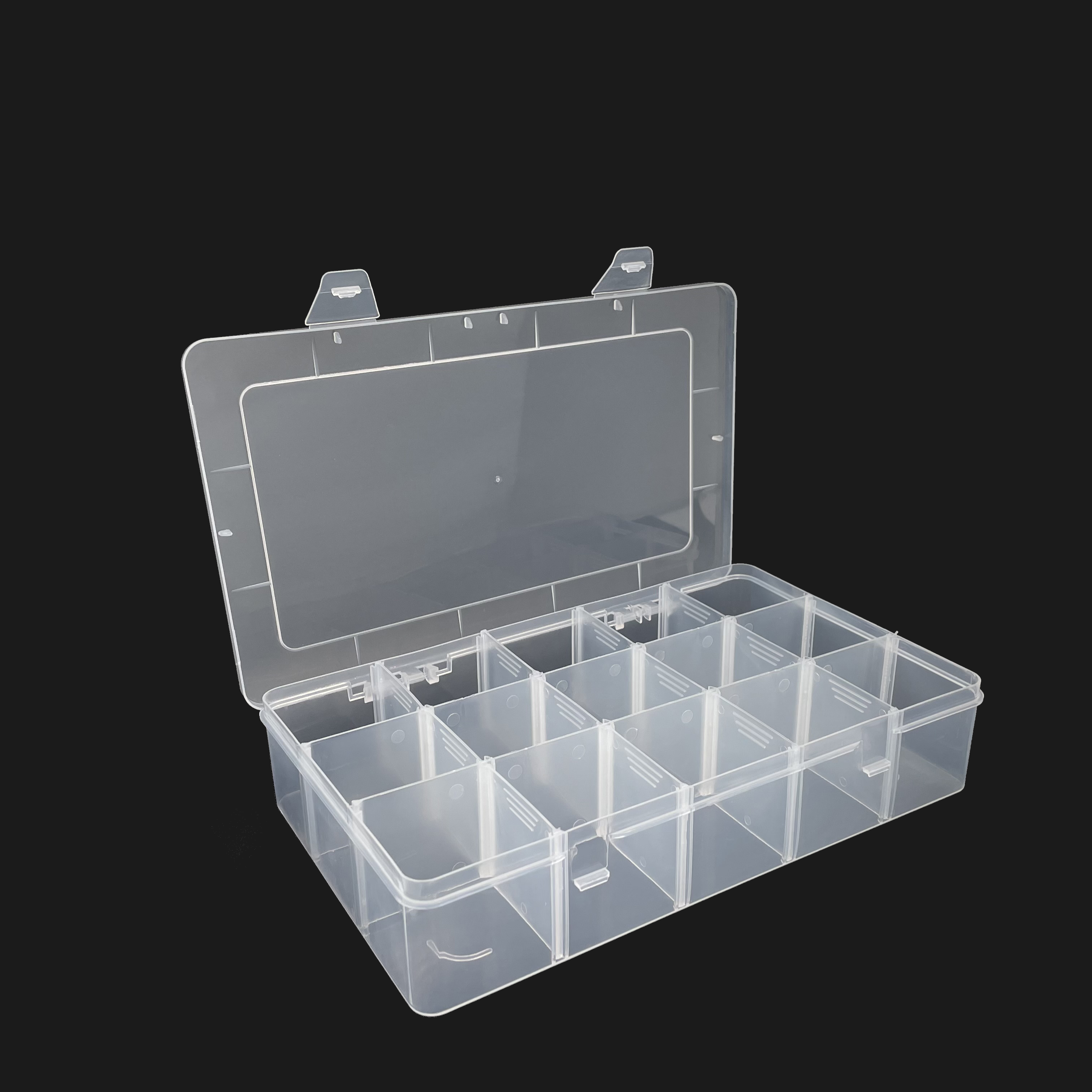 15 Grid Large Transparent Adjustable Organizer Storage Container Compartment Plastic Storage Box Component Screw Holder Display